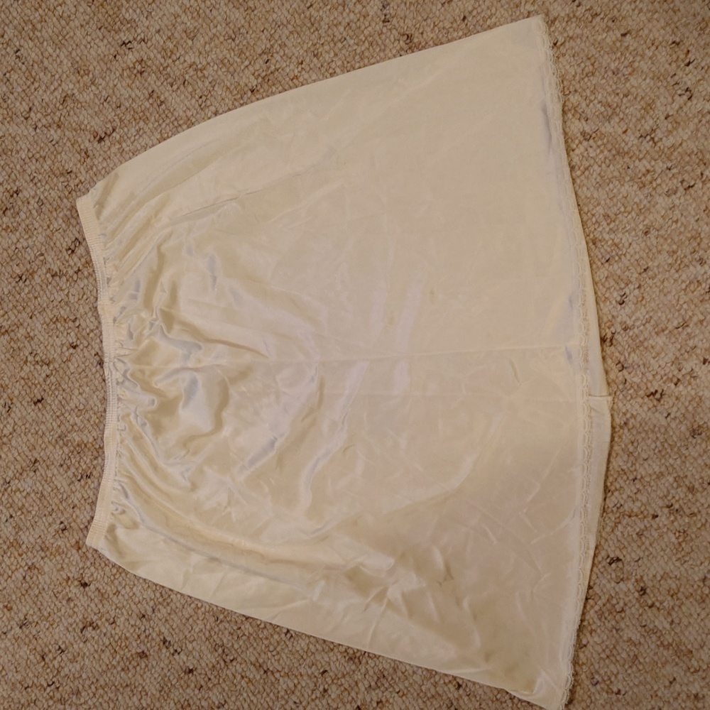 Vintage lace trim slip skirt